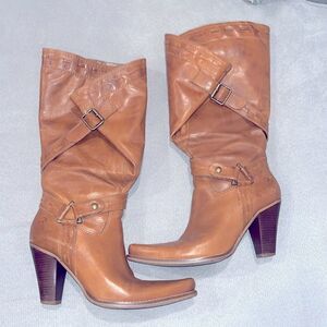 Bronx western brown leather 3.5” heel boots